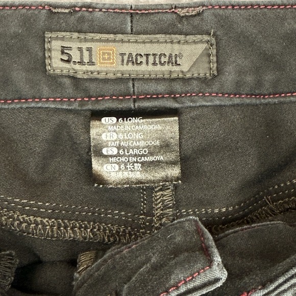 5.11 Tactical Women's 6 Tall long Utility Work Pants Zipper Skinny Legs  Black - Picture 4 of 16